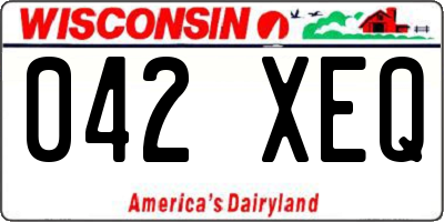 WI license plate 042XEQ
