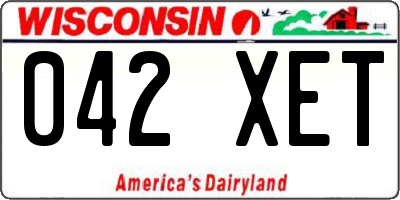 WI license plate 042XET