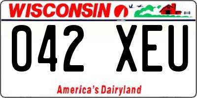WI license plate 042XEU