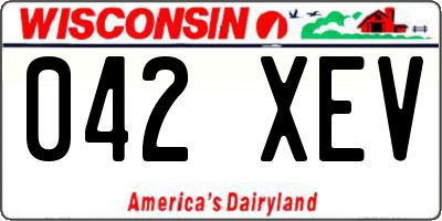WI license plate 042XEV