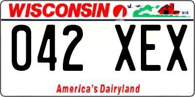WI license plate 042XEX