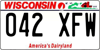 WI license plate 042XFW