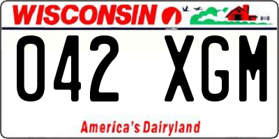 WI license plate 042XGM