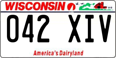 WI license plate 042XIV