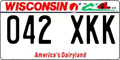 WI license plate 042XKK