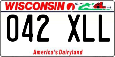 WI license plate 042XLL