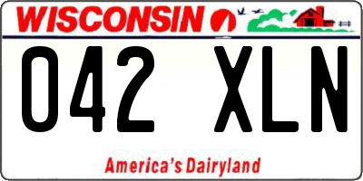 WI license plate 042XLN