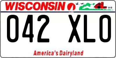 WI license plate 042XLO