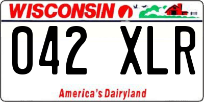WI license plate 042XLR