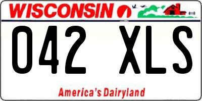 WI license plate 042XLS