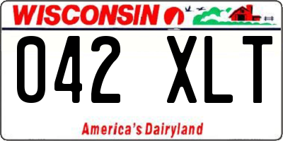 WI license plate 042XLT