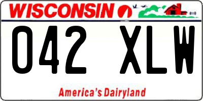 WI license plate 042XLW