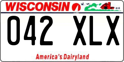 WI license plate 042XLX