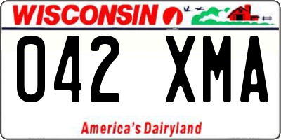 WI license plate 042XMA
