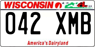 WI license plate 042XMB