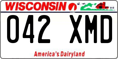 WI license plate 042XMD