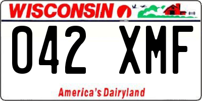 WI license plate 042XMF