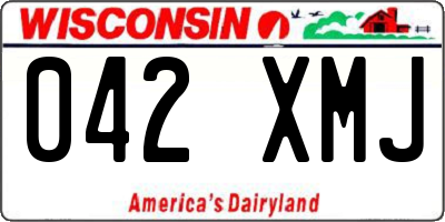 WI license plate 042XMJ