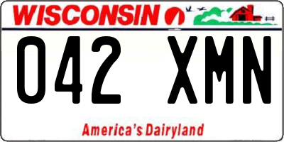 WI license plate 042XMN