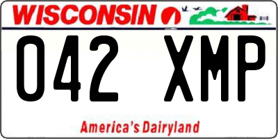 WI license plate 042XMP