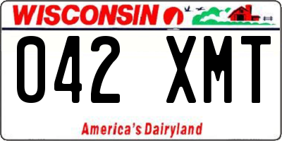 WI license plate 042XMT
