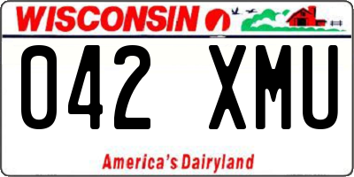 WI license plate 042XMU