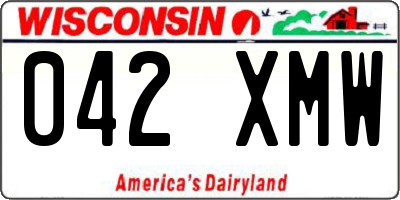 WI license plate 042XMW