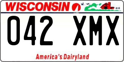 WI license plate 042XMX
