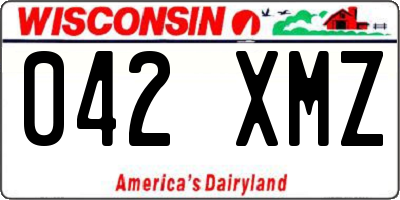WI license plate 042XMZ