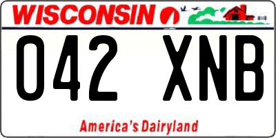 WI license plate 042XNB
