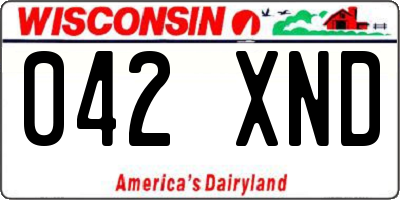 WI license plate 042XND