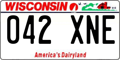 WI license plate 042XNE