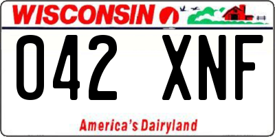 WI license plate 042XNF
