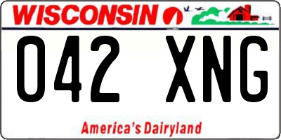 WI license plate 042XNG