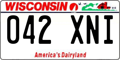 WI license plate 042XNI