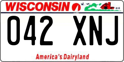 WI license plate 042XNJ