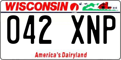 WI license plate 042XNP