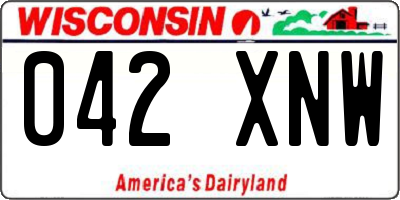 WI license plate 042XNW