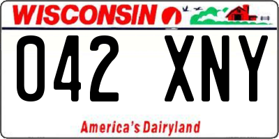 WI license plate 042XNY