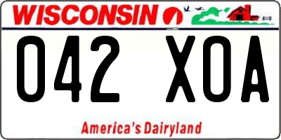 WI license plate 042XOA