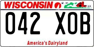 WI license plate 042XOB