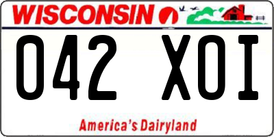 WI license plate 042XOI