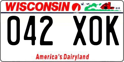 WI license plate 042XOK