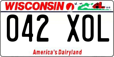 WI license plate 042XOL