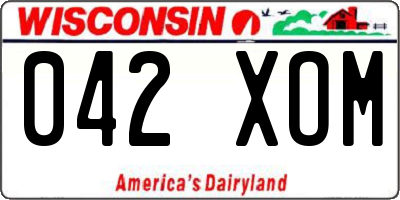 WI license plate 042XOM