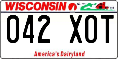 WI license plate 042XOT