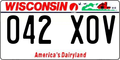 WI license plate 042XOV