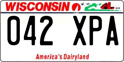WI license plate 042XPA