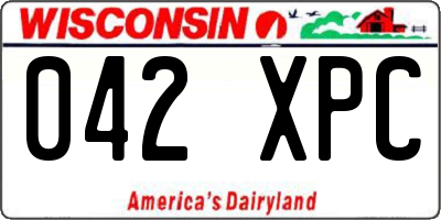 WI license plate 042XPC