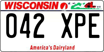 WI license plate 042XPE
